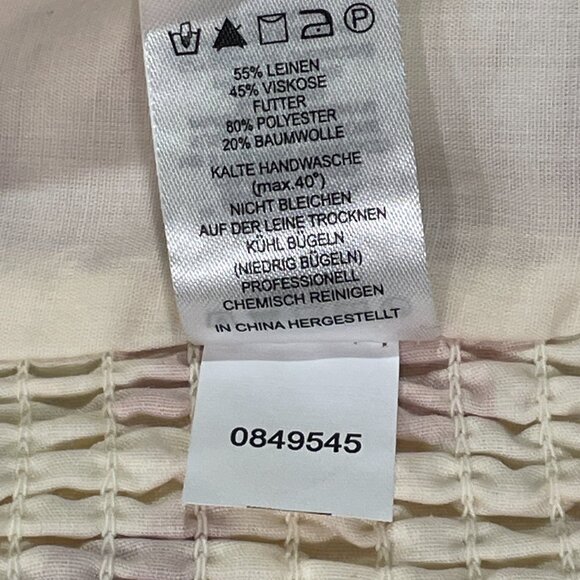 CAROLYN CONSTAS (NWT) 2 Piece Linen Blend Skirt/Crop Top Tropical, Ivory/Red - L - Picture 12 of 12